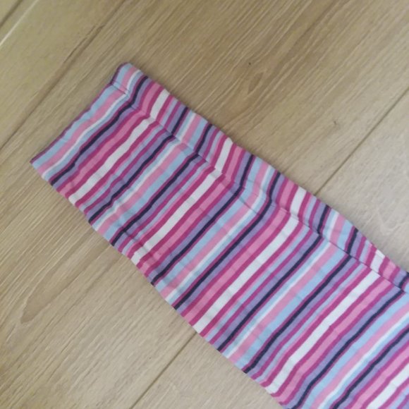 Purple, pink, white, blue, striped Soft Leggings Girl's Size S - Picture 4 of 5